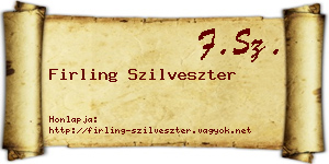 Firling Szilveszter névjegykártya